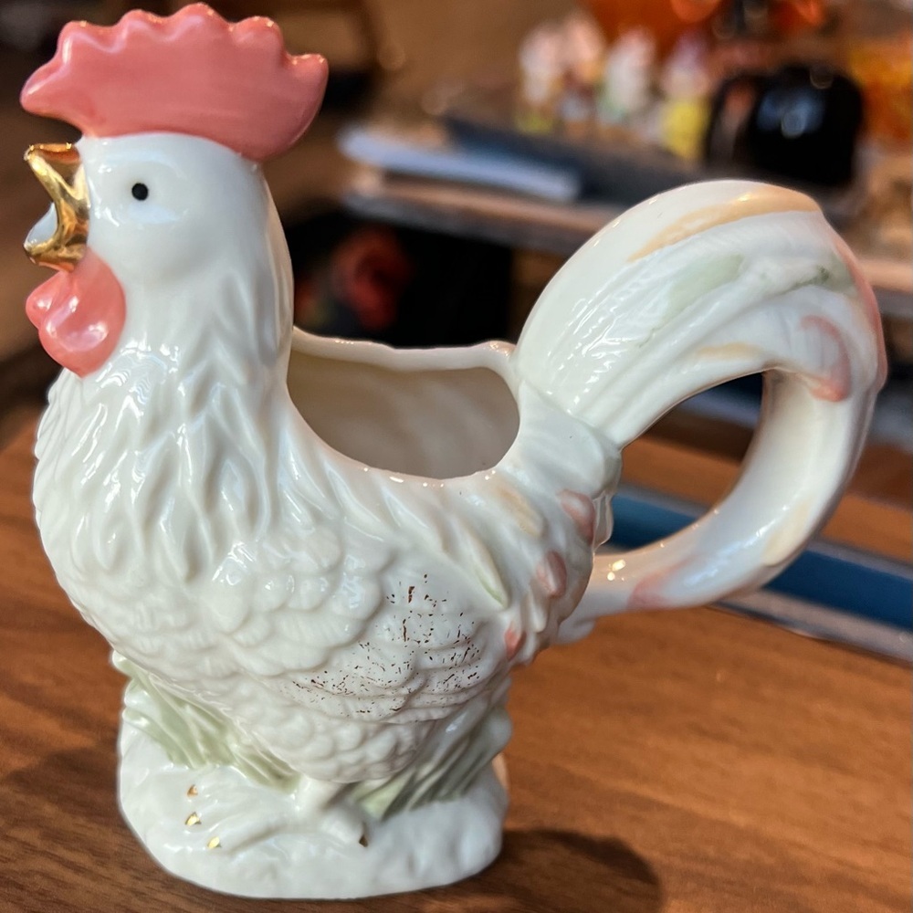 Lenox Rise ‘n’ Shine Rooster Creamer  Fine Ivory China 24K Gold Accents VTG
